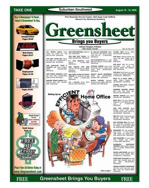 Greensheet (Houston, Tex.), Vol. 37, No. 321, Ed. 1 Thursday, August 10, 2006
