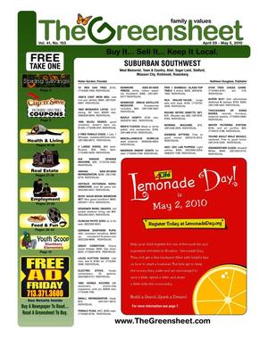 The Greensheet (Houston, Tex.), Vol. 41, No. 153, Ed. 1 Thursday, April 29, 2010