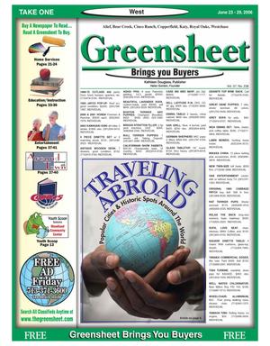 Primary view of object titled 'Greensheet (Houston, Tex.), Vol. 37, No. 238, Ed. 1 Friday, June 23, 2006'.