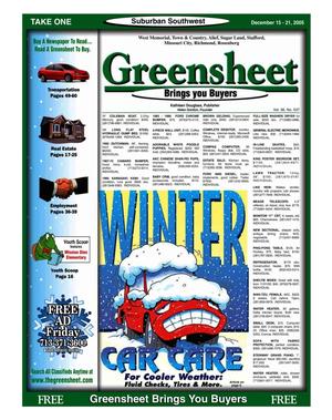 Greensheet (Houston, Tex.), Vol. 36, No. 537, Ed. 1 Thursday, December 15, 2005
