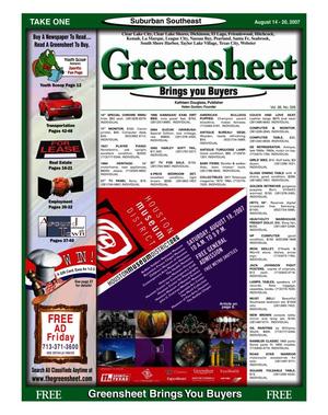 Greensheet (Houston, Tex.), Vol. 38, No. 326, Ed. 1 Tuesday, August 14, 2007