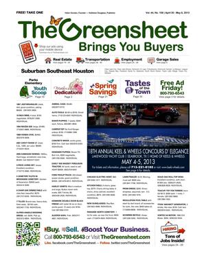 Primary view of object titled 'The Greensheet (Houston, Tex.), Vol. 44, No. 158, Ed. 1 Tuesday, April 30, 2013'.