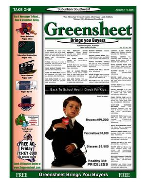 Greensheet (Houston, Tex.), Vol. 37, No. 309, Ed. 1 Thursday, August 3, 2006