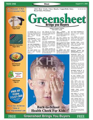Primary view of object titled 'Greensheet (Houston, Tex.), Vol. 36, No. 310, Ed. 1 Friday, August 5, 2005'.