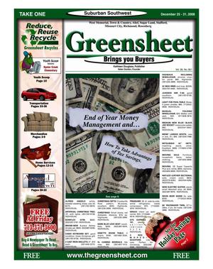 Greensheet (Houston, Tex.), Vol. 39, No. 561, Ed. 1 Thursday, December 25, 2008