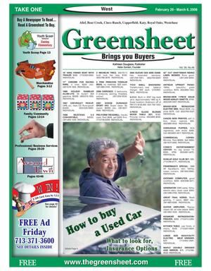 Greensheet (Houston, Tex.), Vol. 39, No. 46, Ed. 1 Friday, February 29, 2008