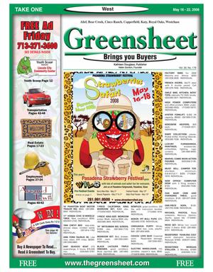 Greensheet (Houston, Tex.), Vol. 39, No. 178, Ed. 1 Friday, May 16, 2008