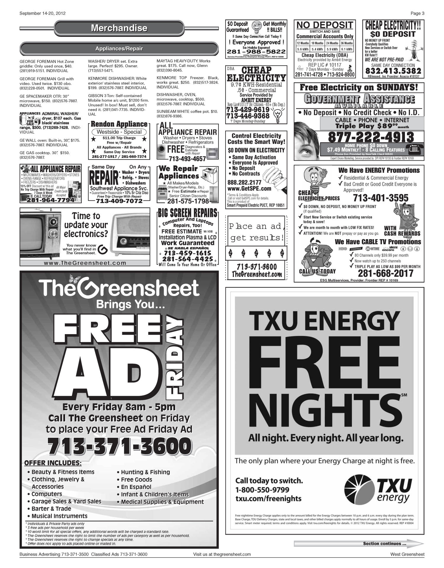 The Greensheet (Houston, Tex.), Vol. 43, No. 394, Ed. 1 Friday, September 14, 2012
                                                
                                                    [Sequence #]: 3 of 56
                                                