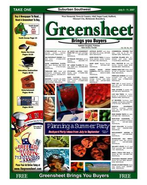 Greensheet (Houston, Tex.), Vol. 38, No. 261, Ed. 1 Thursday, July 5, 2007