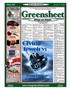 Greensheet (Houston, Tex.), Vol. 38, No. 549, Ed. 1 Thursday, December 20, 2007
