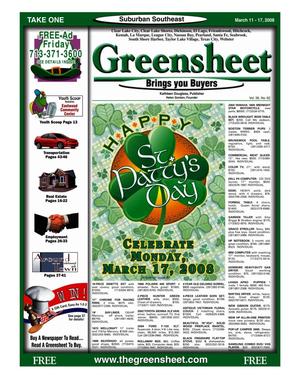 Primary view of object titled 'Greensheet (Houston, Tex.), Vol. 39, No. 62, Ed. 1 Tuesday, March 11, 2008'.