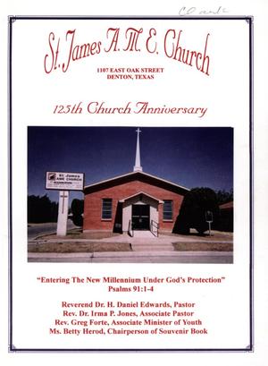 Primary view of object titled '[Saint James A. M. E. Church 125th Anniversary Book]'.