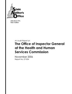 An Audit Report on the Office of Inspector General at the Health and Human Services Commission