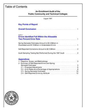 An Enrollment Audit of the Public Community and Technical Colleges
