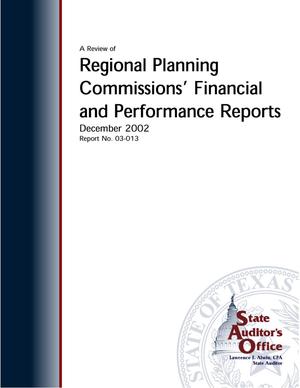 A Review of Regional Planning Commissions' Financial and Performance Reports