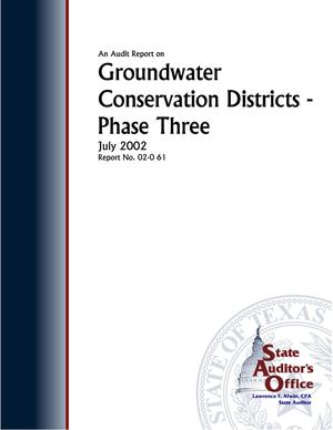 A Report on Groundwater Conservation Districts - Phase 3