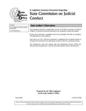 Legislative Summary Document - State Commission on Judicial Conduct