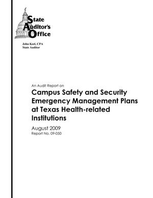 An Audit Report on Campus Safety and Security Emergency Management Plans at Texas Health-related Institutions