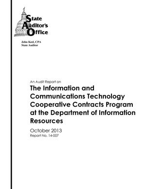 Primary view of object titled 'An Audit Report on the Information and Communications Technology Cooperative Contracts Program at the Department of Information Resources'.