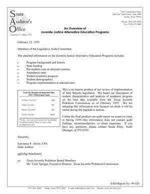 Primary view of object titled 'An Overview of Juvenile Justice Alternative Education Programs'.