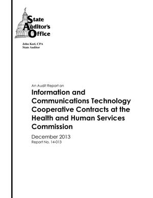 Primary view of object titled 'An Audit Report on Information and Communications Technology Cooperative Contracts at the Health and Human Services Commission'.