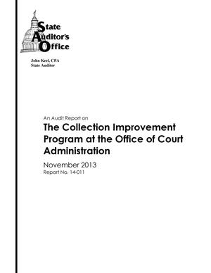Primary view of object titled 'An Audit Report on the Collection Improvement Program at the Office of Court Administration'.