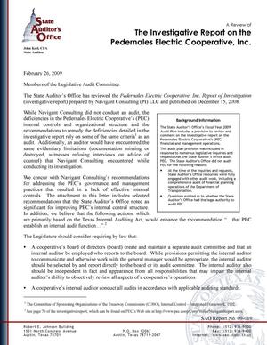 Primary view of object titled 'A Review of the Investigative Report on the Pedernales Electric Cooperative, Inc.'.