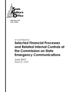 An Audit Report on Selected Financial Processes and Related Internal Controls at the Commission on State Emergency Communications