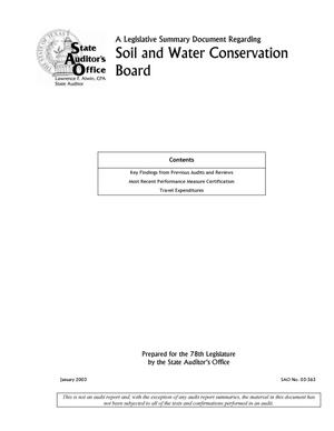 A Legislative Summary Document Regarding Soil and Water Conservation Commission
