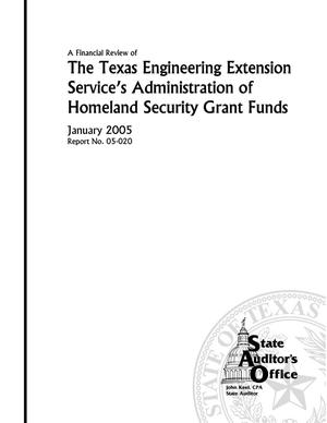 Primary view of object titled 'A Financial Review of the Texas Engineering Extension Service's Administration of Homeland Security Grant Funds'.