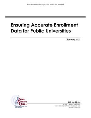 Primary view of object titled 'Ensuring Accurate Enrollment Data for Public Universities'.