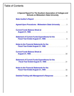 A Special Report for The Southern Association of Colleges and Schools on Midwestern State University