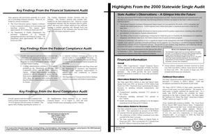 Primary view of object titled 'Highlights from the 2000 Statewide Single Audit'.