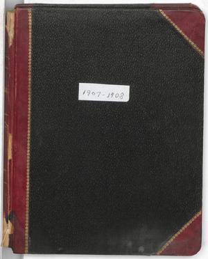 Primary view of object titled '[Woman's Wednesday Club Minutes, 1907-1908]'.