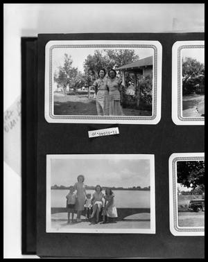 Primary view of object titled 'Women by Cabin; Family by Lakeshore'.