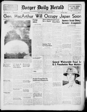 Primary view of object titled 'Borger Daily Herald (Borger, Tex.), Vol. 19, No. 231, Ed. 1 Monday, August 20, 1945'.