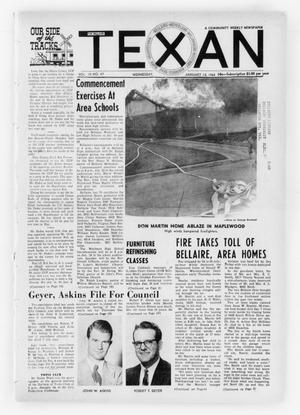 Primary view of object titled 'The Bellaire Texan (Bellaire, Tex.), Vol. 10, No. 47, Ed. 1 Wednesday, January 15, 1964'.