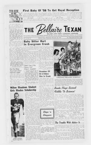 Primary view of object titled 'The Bellaire Texan (Bellaire, Tex.), Vol. 4, No. 45, Ed. 1 Wednesday, December 25, 1957'.