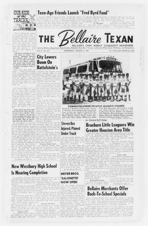 The Bellaire Texan (Bellaire, Tex.), Vol. 8, No. 24, Ed. 1 Wednesday, August 9, 1961