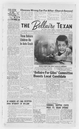Primary view of object titled 'The Bellaire Texan (Bellaire, Tex.), Vol. 3, No. 38, Ed. 1 Wednesday, October 31, 1956'.