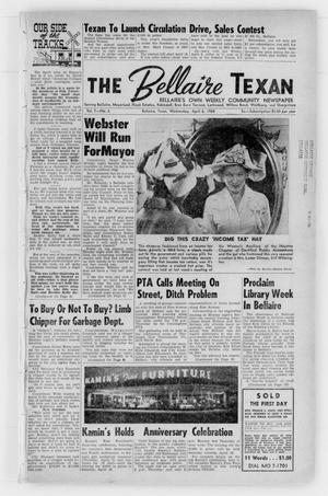The Bellaire Texan (Bellaire, Tex.), Vol. 7, No. 6, Ed. 1 Wednesday, April 6, 1960