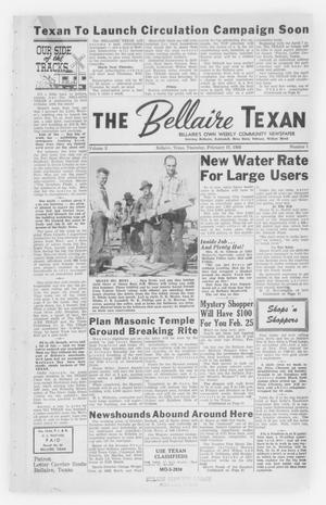Primary view of object titled 'The Bellaire Texan (Bellaire, Tex.), Vol. 2, No. 1, Ed. 1 Thursday, February 17, 1955'.