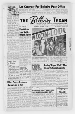 The Bellaire Texan (Bellaire, Tex.), Vol. 7, No. 31, Ed. 1 Wednesday, September 21, 1960
