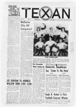 Primary view of object titled 'The Bellaire Texan (Bellaire, Tex.), Vol. 11, No. 29, Ed. 1 Wednesday, September 23, 1964'.