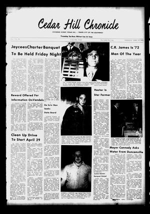 Primary view of object titled 'Cedar Hill Chronicle (Cedar Hill, Tex.), Vol. 7, No. 34, Ed. 1 Thursday, April 20, 1972'.
