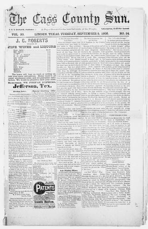 Primary view of object titled 'The Cass County Sun., Vol. 30, No. 34, Ed. 1 Tuesday, September 5, 1905'.
