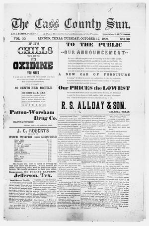 The Cass County Sun., Vol. 30, No. 40, Ed. 1 Tuesday, October 17, 1905