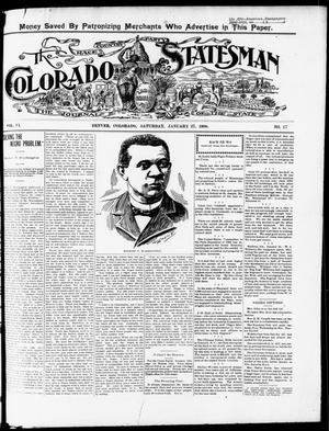 Primary view of object titled 'The Colorado Statesman (Denver, Colo.), Vol. 6, No. 17, Ed. 1 Saturday, January 27, 1900'.
