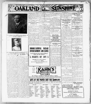 Primary view of object titled 'Oakland Sunshine (Oakland, Calif.), Vol. 24, No. 31, Ed. 1 Saturday, December 18, 1920'.