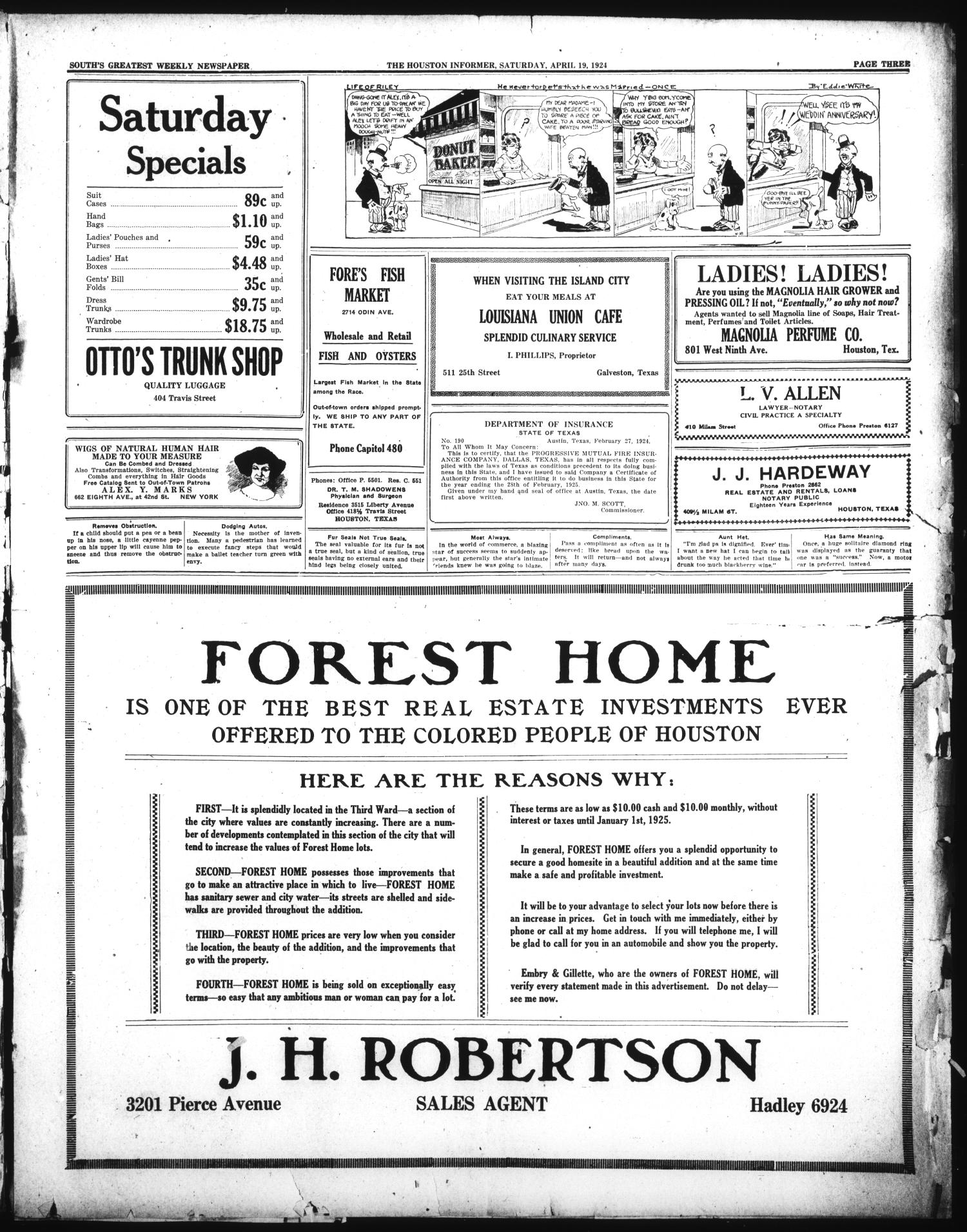 The Houston Informer (Houston, Tex.), Vol. 5, No. 48, Ed. 1 Saturday, April 19, 1924
                                                
                                                    [Sequence #]: 3 of 8
                                                